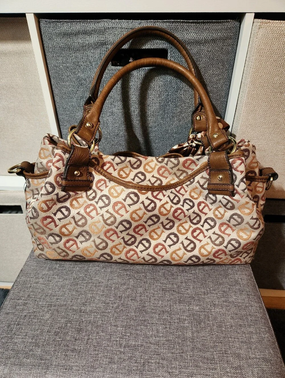Etienne Aigner Vintage Signature Jacquard Satchel